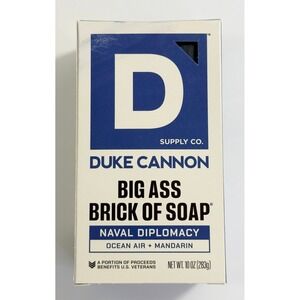 Duke Cannon Big Ass Brick of Soap Mens 10 oz Blue Naval Diplomacy Ocean Mandarin